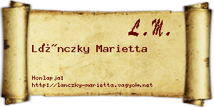 Lánczky Marietta névjegykártya