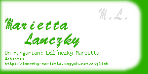marietta lanczky business card